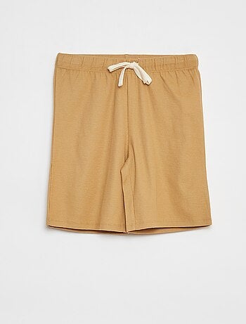 Conjunto de pijama curto em material gofrado - 2 peças