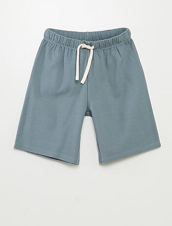 Conjunto de pijama curto em material gofrado - 2 peças