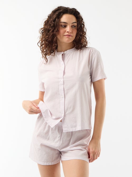 Conjunto de pijama curto estampado - 2 peças - Kiabi Conjunto de pijama curto estampado - 2 peças - Kiabi