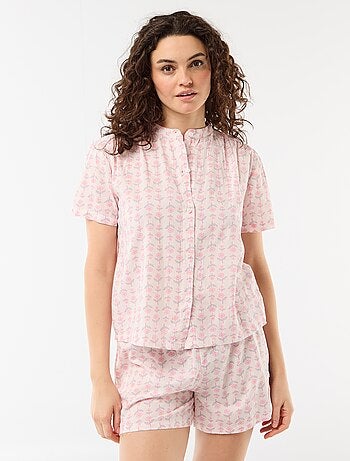 Conjunto de pijama curto estampado - 2 peças