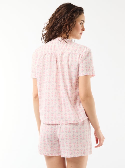Conjunto de pijama curto estampado - 2 peças - Kiabi
