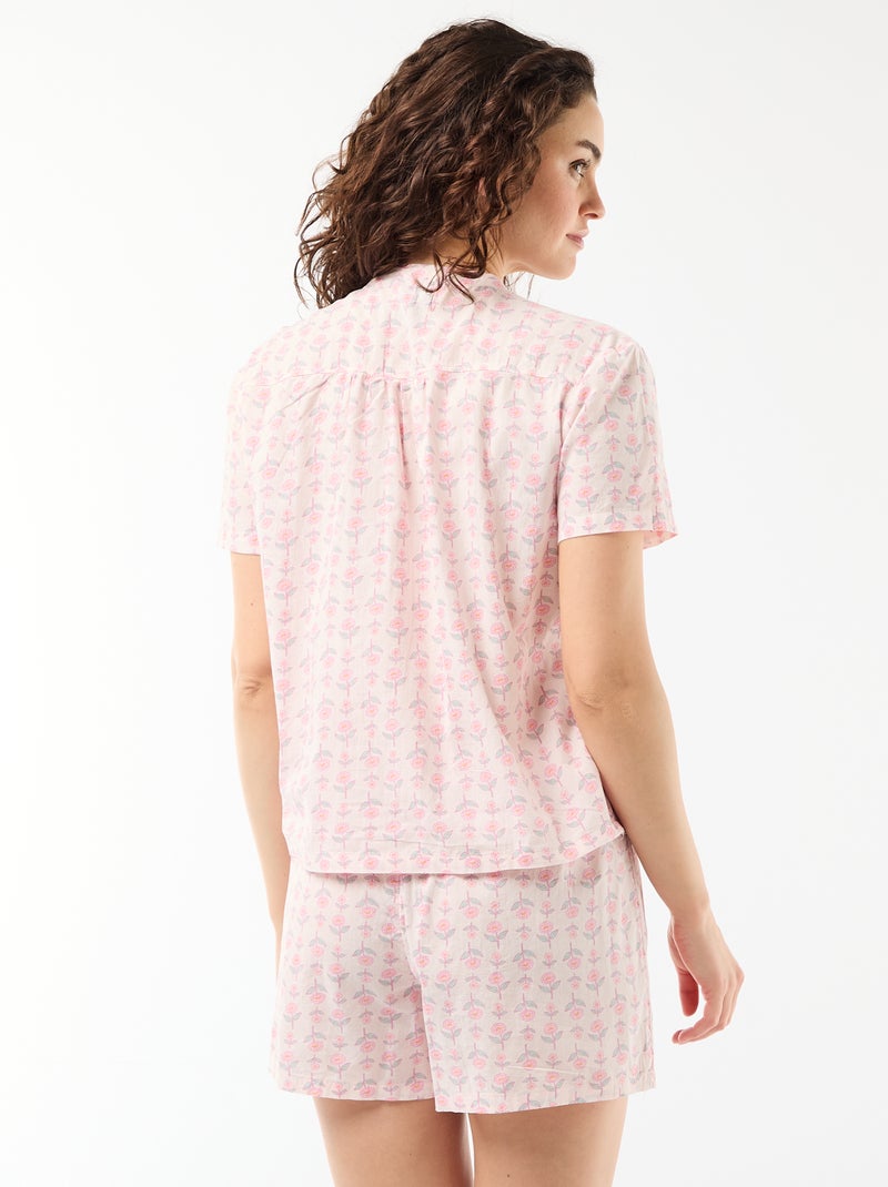 Conjunto de pijama curto estampado - 2 peças Rosa - Kiabi