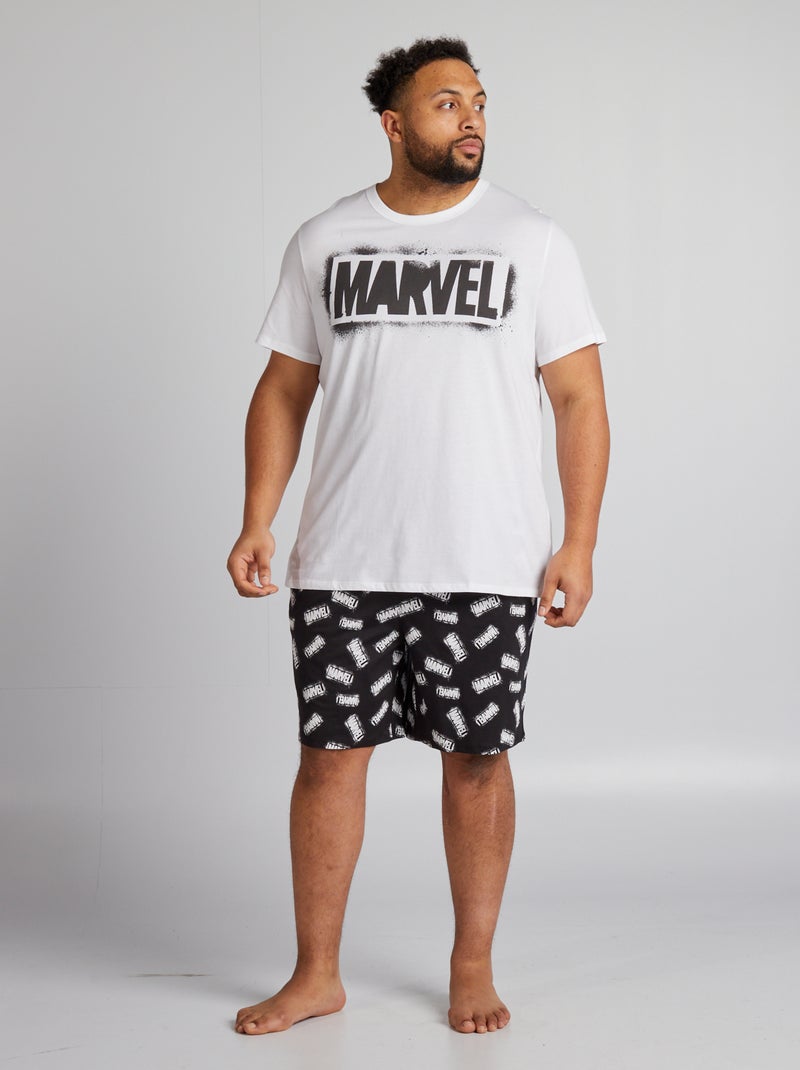 Conjunto de pijama curto 'Marvel' t-shirt + calções - 2 peças PRETO - Kiabi