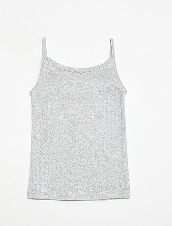 Conjunto de pijama curto regata + calções com padrão - 2 peças