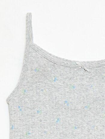 Conjunto de pijama curto regata + calções com padrão - 2 peças