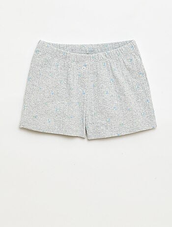 Conjunto de pijama curto regata + calções com padrão - 2 peças