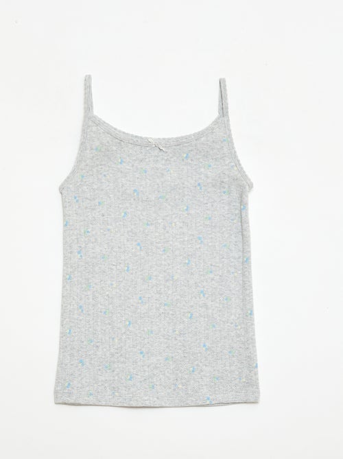 Conjunto de pijama curto regata + calções com padrão - 2 peças - Kiabi