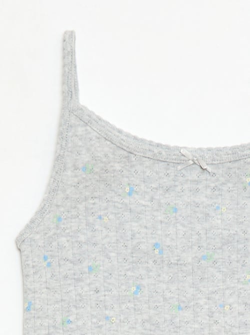 Conjunto de pijama curto regata + calções com padrão - 2 peças - Kiabi