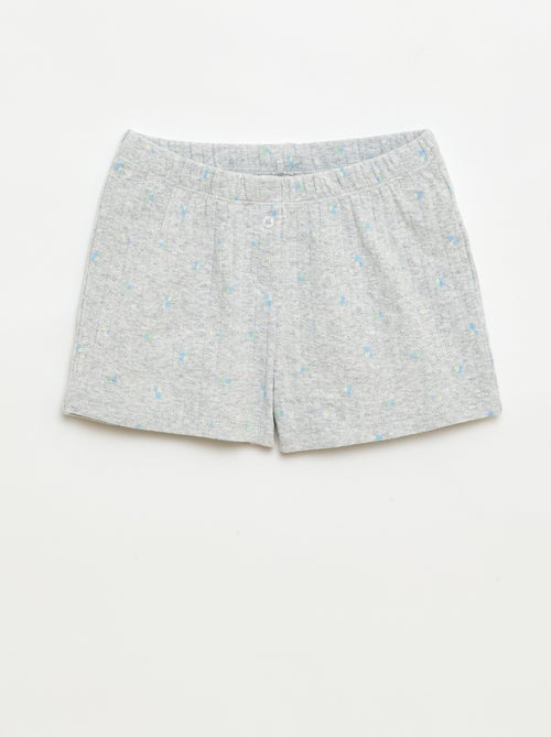 Conjunto de pijama curto regata + calções com padrão - 2 peças - Kiabi