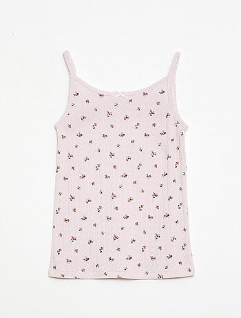 Conjunto de pijama curto regata + calções com padrão - 2 peças
