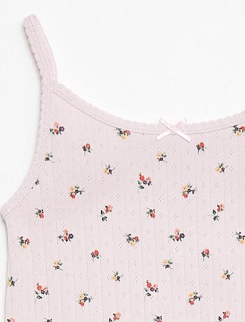 Conjunto de pijama curto regata + calções com padrão - 2 peças