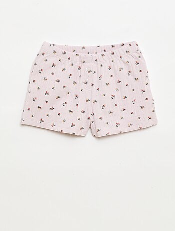 Conjunto de pijama curto regata + calções com padrão - 2 peças