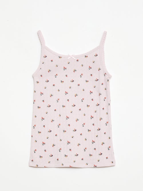 Conjunto de pijama curto regata + calções com padrão - 2 peças - Kiabi
