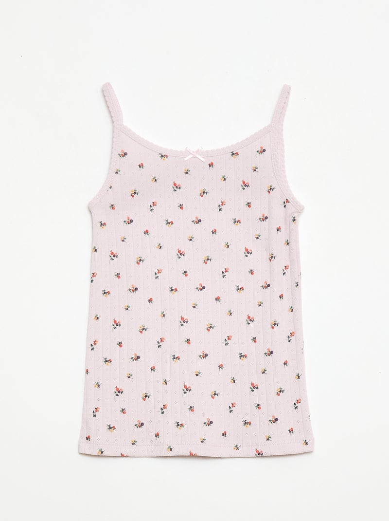 Conjunto de pijama curto regata + calções com padrão - 2 peças Violeta - Kiabi