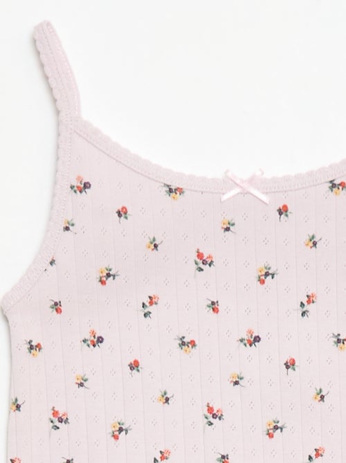 Conjunto de pijama curto regata + calções com padrão - 2 peças - Kiabi