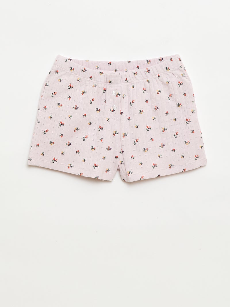 Conjunto de pijama curto regata + calções com padrão - 2 peças Violeta - Kiabi