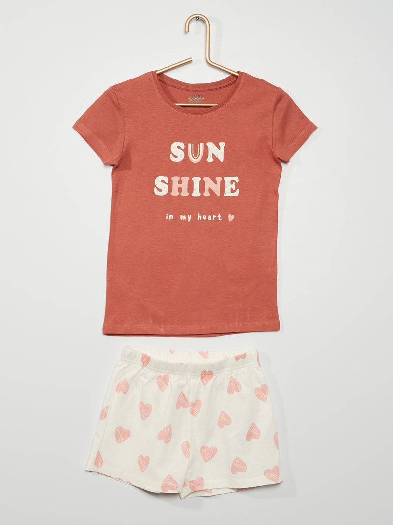 Conjunto de pijama curto ROXO - Kiabi