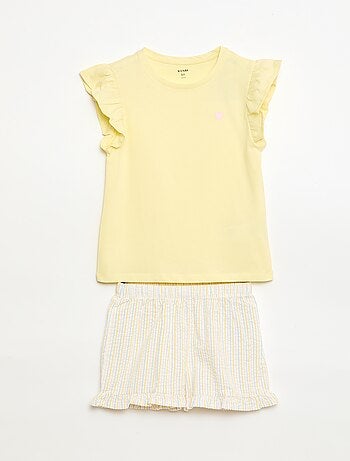Conjunto de pijama curto t-shirt + calções - 2 peças