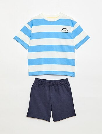 Conjunto de pijama curto t-shirt + calções - 2 peças