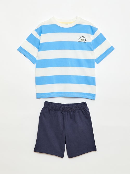 Conjunto de pijama curto t-shirt + calções - 2 peças - Kiabi