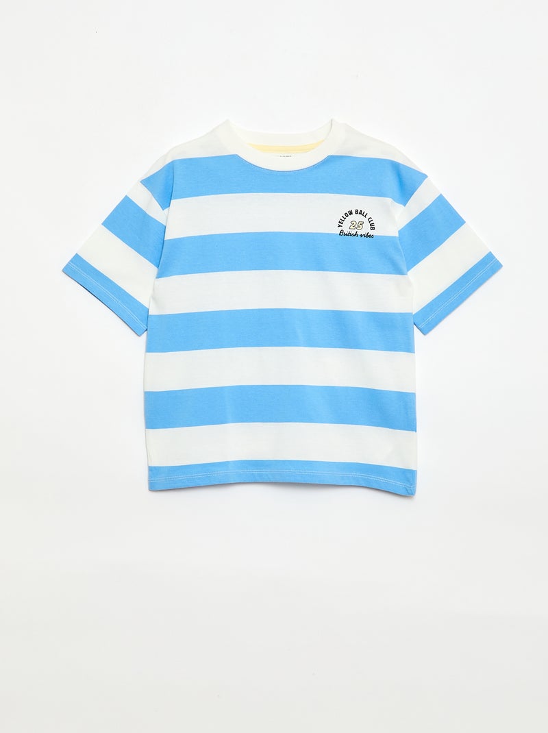 Conjunto de pijama curto t-shirt + calções - 2 peças Azul - Kiabi