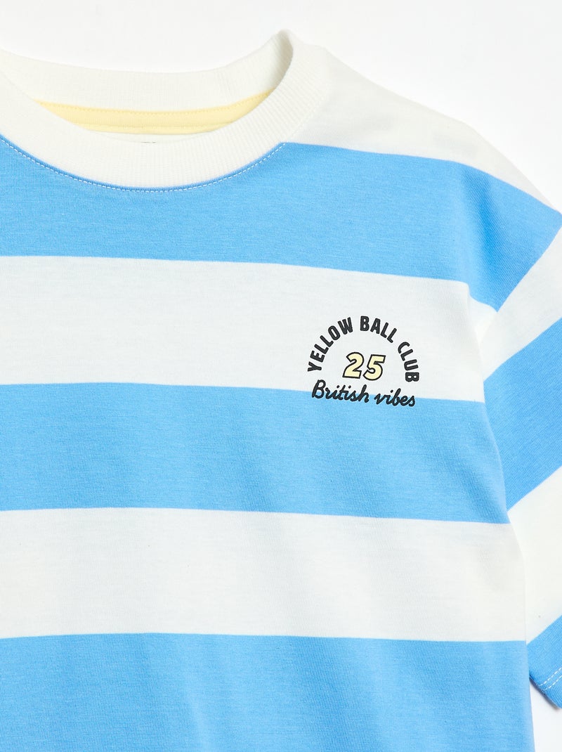 Conjunto de pijama curto t-shirt + calções - 2 peças Azul - Kiabi