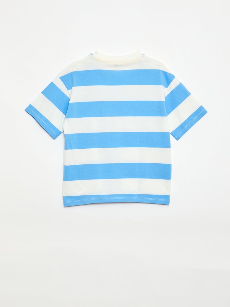 Conjunto de pijama curto t-shirt + calções - 2 peças Azul - Kiabi