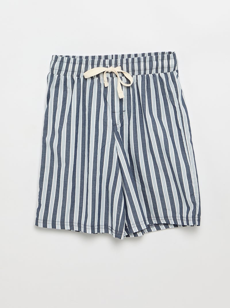 Conjunto de pijama curto t-shirt + calções - 2 peças Azul - Kiabi