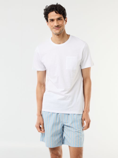 Conjunto de pijama curto t-shirt + calções - 2 peças - Kiabi