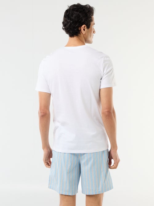 Conjunto de pijama curto t-shirt + calções - 2 peças - Kiabi