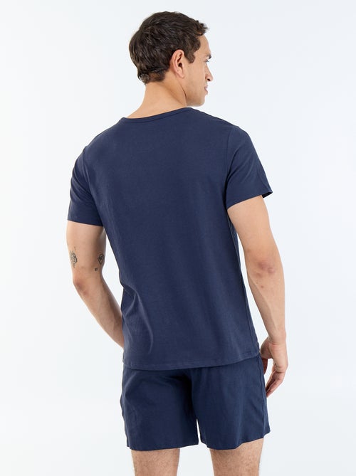 Conjunto de pijama curto t-shirt + calções - 2 peças - Kiabi