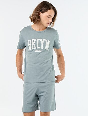Conjunto de pijama curto t-shirt + calções - 2 peças