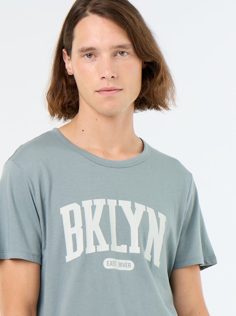 Conjunto de pijama curto t-shirt + calções - 2 peças Azul - Kiabi