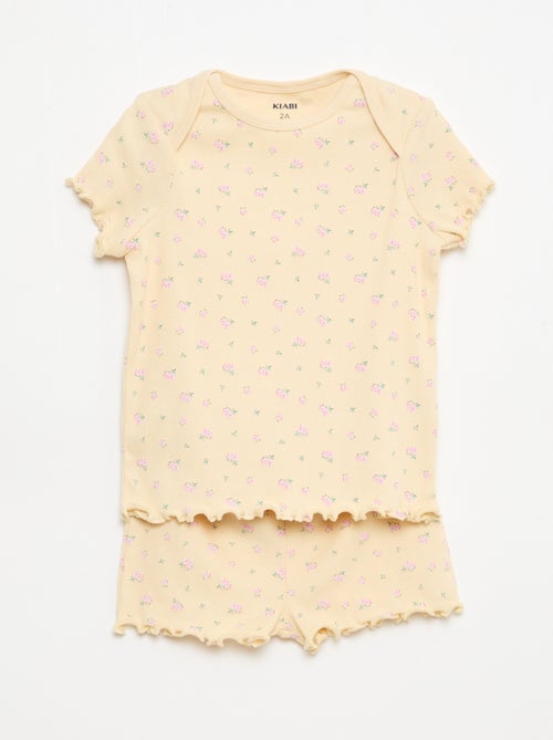Conjunto de pijama curto t-shirt + calções - 2 peças - Kiabi