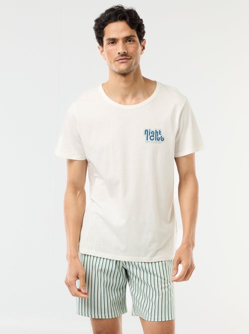 Conjunto de pijama curto t-shirt + calções - 2 peças - Kiabi