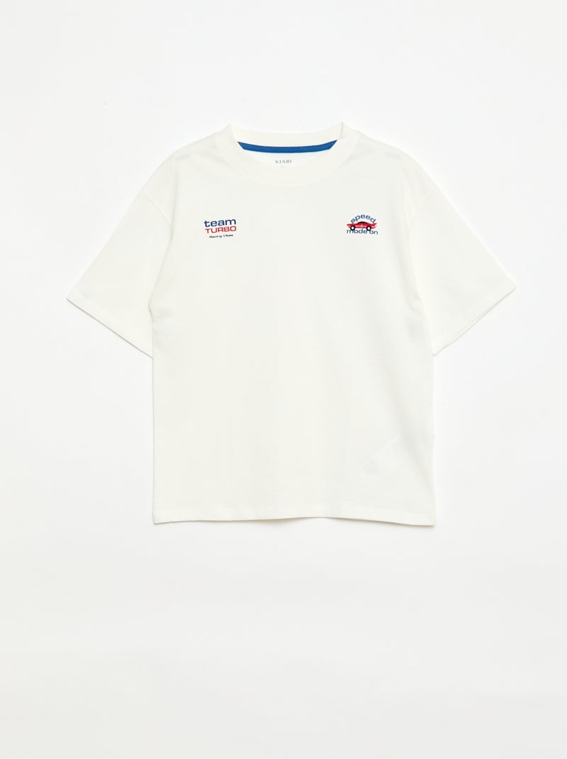 Conjunto de pijama curto t-shirt + calções - 2 peças Branco - Kiabi