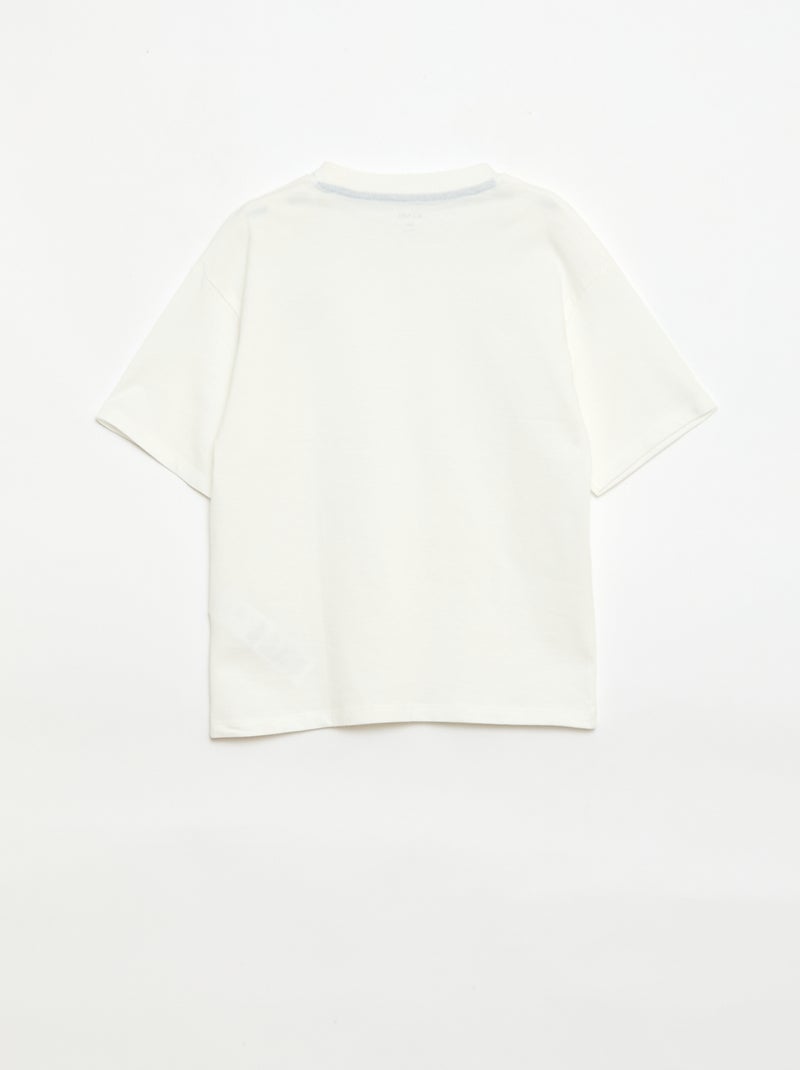 Conjunto de pijama curto t-shirt + calções - 2 peças Branco - Kiabi