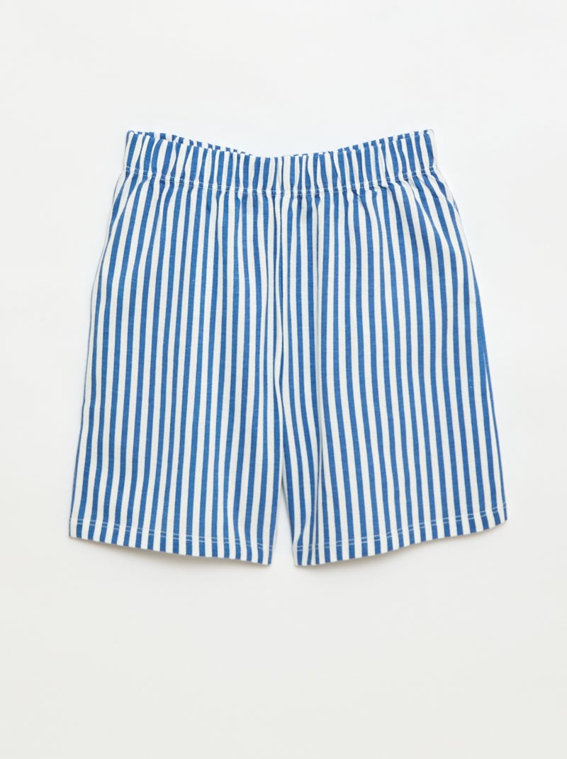Conjunto de pijama curto t-shirt + calções - 2 peças Branco - Kiabi