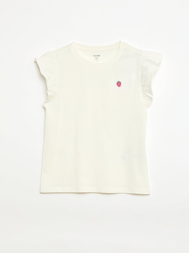 Conjunto de pijama curto t-shirt + calções - 2 peças Branco - Kiabi