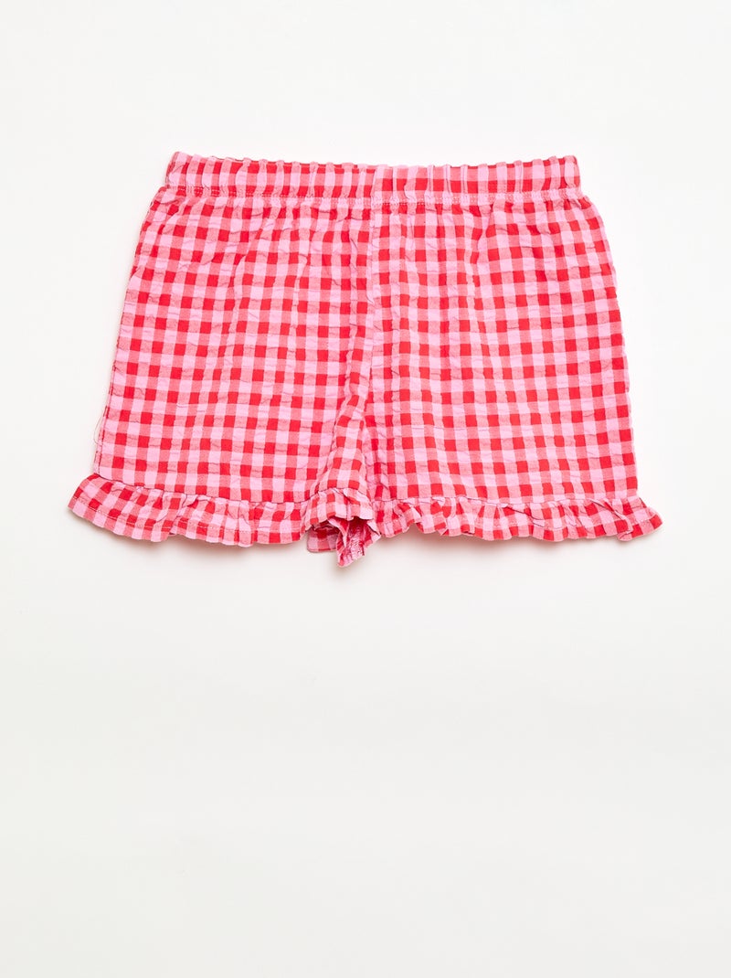 Conjunto de pijama curto t-shirt + calções - 2 peças Branco - Kiabi