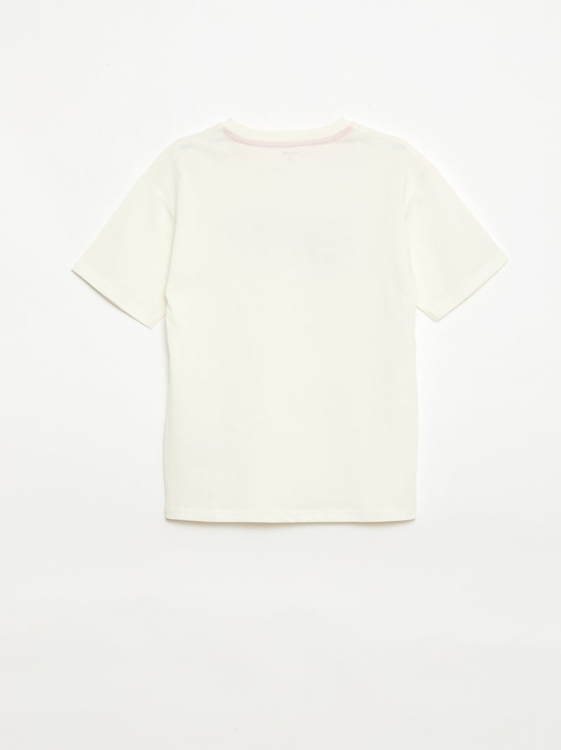 Conjunto de pijama curto t-shirt + calções - 2 peças Branco - Kiabi