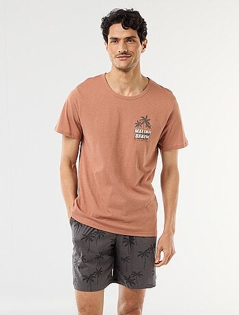 Conjunto de pijama curto t-shirt + calções - 2 peças