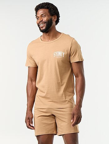 Conjunto de pijama curto t-shirt + calções - 2 peças