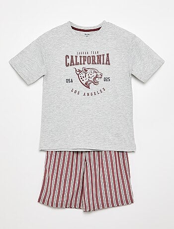 Conjunto de pijama curto t-shirt + calções - 2 peças