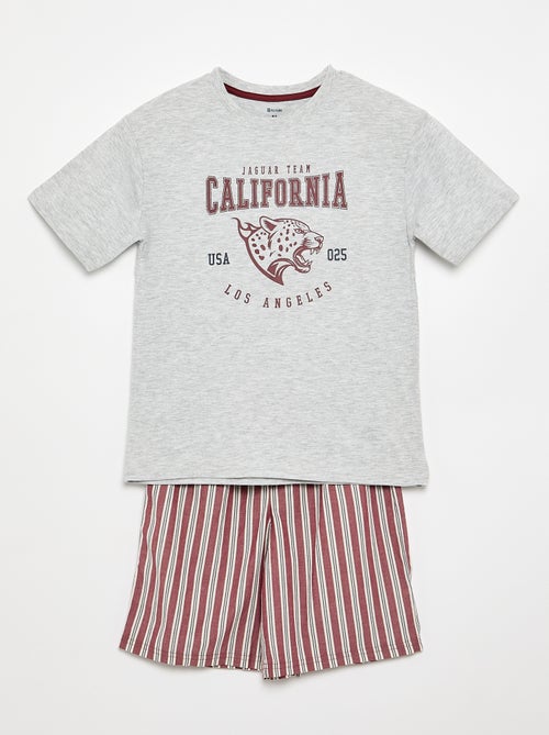 Conjunto de pijama curto t-shirt + calções - 2 peças - Kiabi