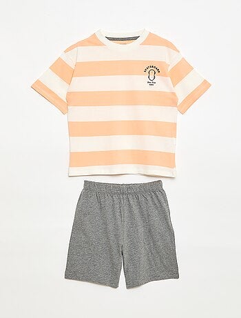 Conjunto de pijama curto t-shirt + calções - 2 peças