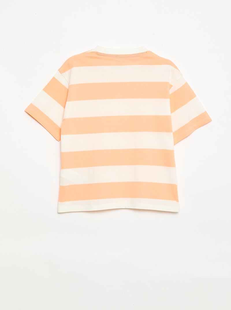 Conjunto de pijama curto t-shirt + calções - 2 peças Laranja - Kiabi