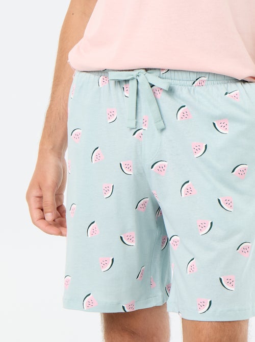 Conjunto de pijama curto t-shirt + calções - 2 peças - Kiabi Conjunto de pijama curto t-shirt + calções - 2 peças - Kiabi