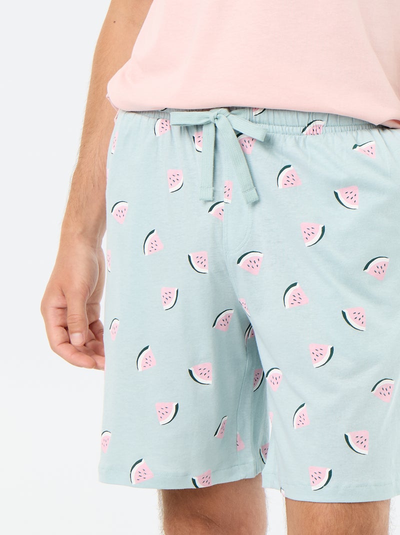 Conjunto de pijama curto t-shirt + calções - 2 peças Rosa - Kiabi
