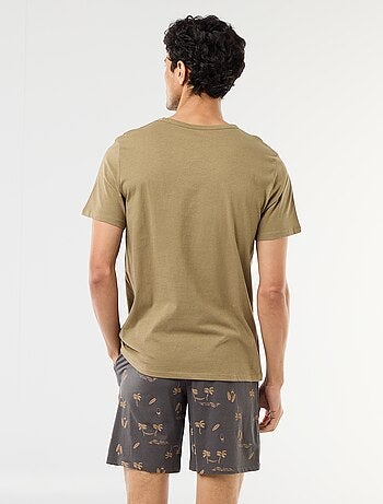 Conjunto de pijama curto t-shirt + calções - 2 peças